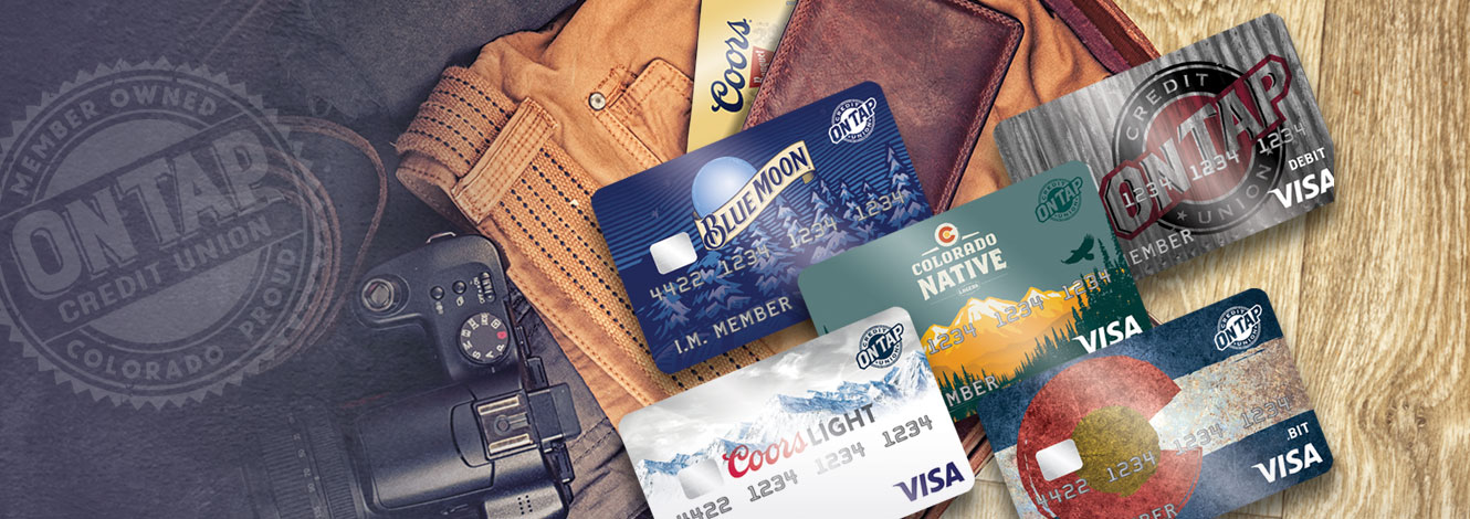 on tap credit cards displayed in photo