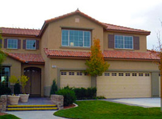 Beige, suburban house 