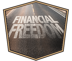 financial freedom painted on highway