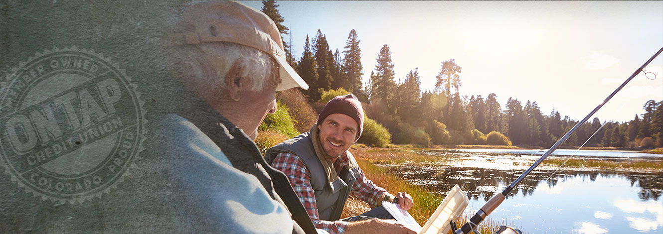 older and younger man fishing